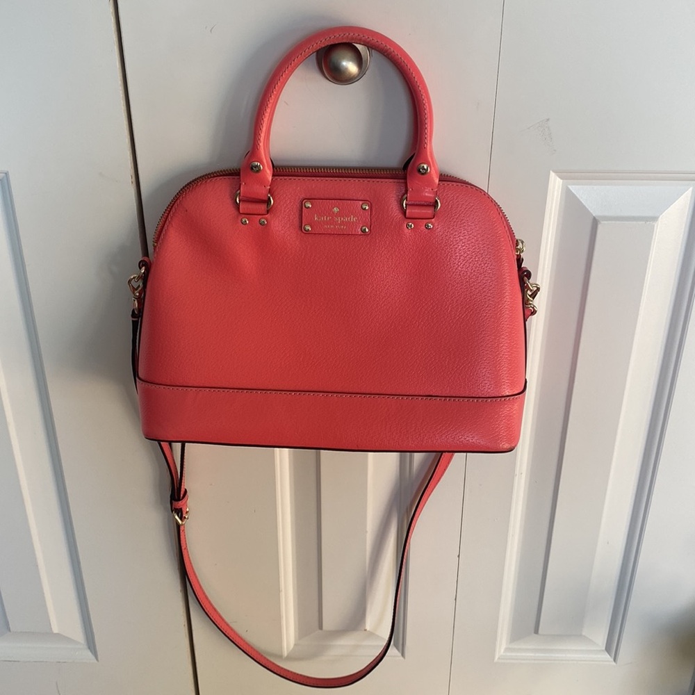 Kate Spade Beautiful Pink Satchel Handbag With Crossbody Strap With Handles - Picture 4 of 14